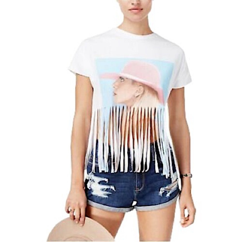 Lady Gaga Joanne Tour Shirt with Fringe